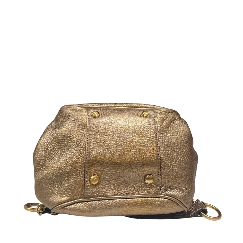 Vintage B Makowsky Bronze Metallic Leather Kiss-Lock Satchel Pristine Condition - Picture 4 of 13